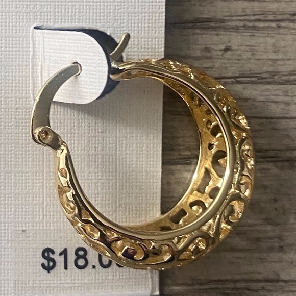 Napier Gold Hoop Earrings - Picture 4 of 4